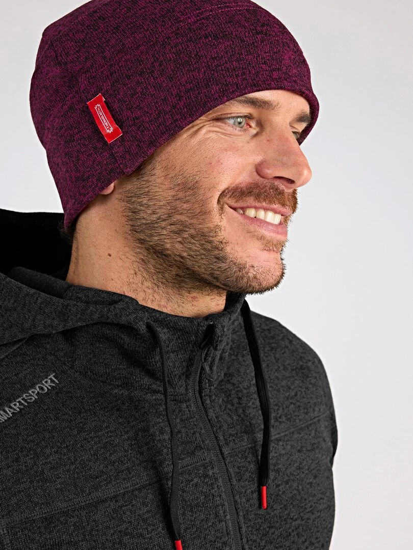 Bonnet maille polaire chaude mixte Thermolactyl   DamartSport   Violet prune
