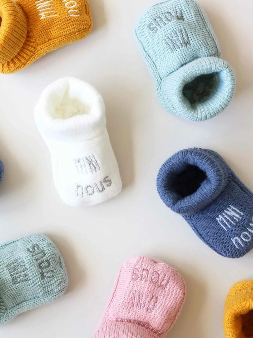 Chaussons naissance Mini Nous Vieux rose