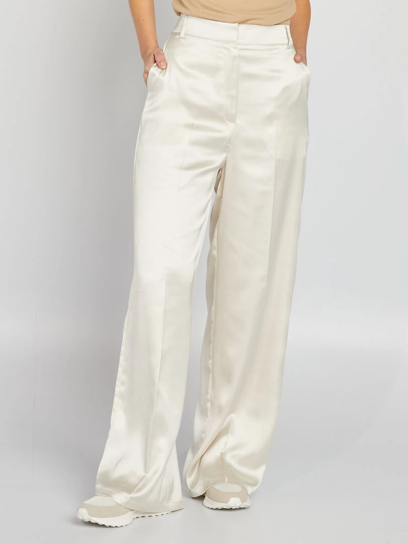 Pantalon en satin Blanc