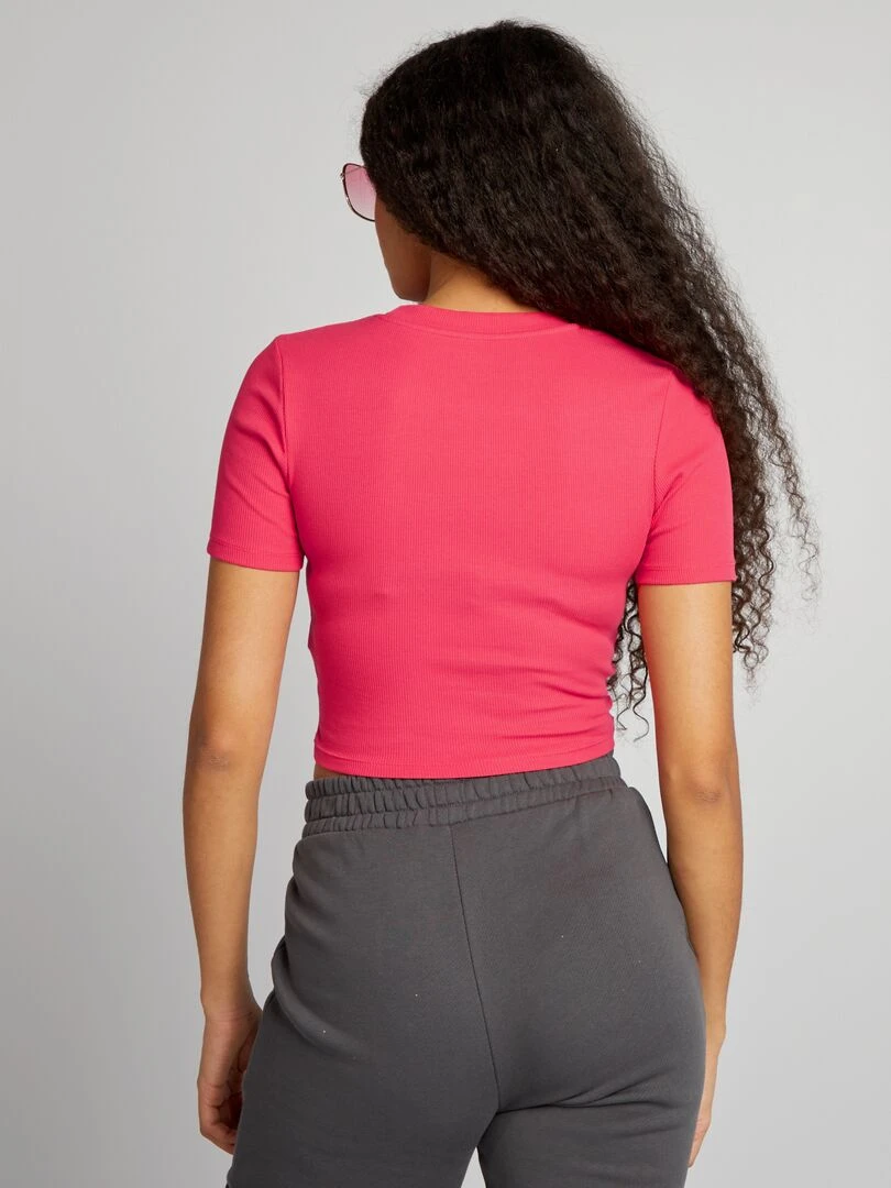 T shirt cropped   Rose