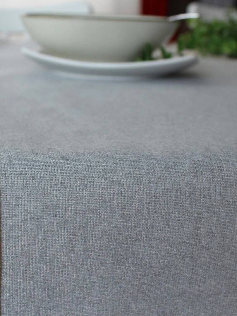 Chemin de table avec feston en jute Gris