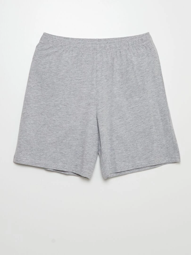 Ensemble pyjama court short + t shirt   2 pièces   Noir