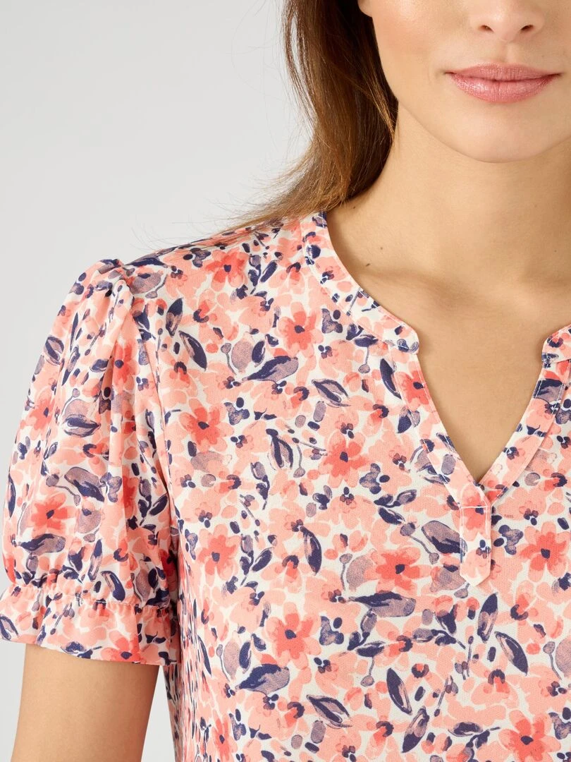 Tee shirt en maille crêpe Damart Orange corail