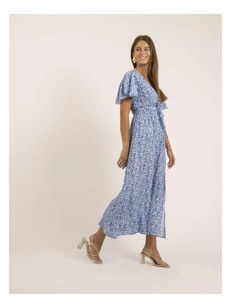 Robe longue motifs IFAM   Bleu