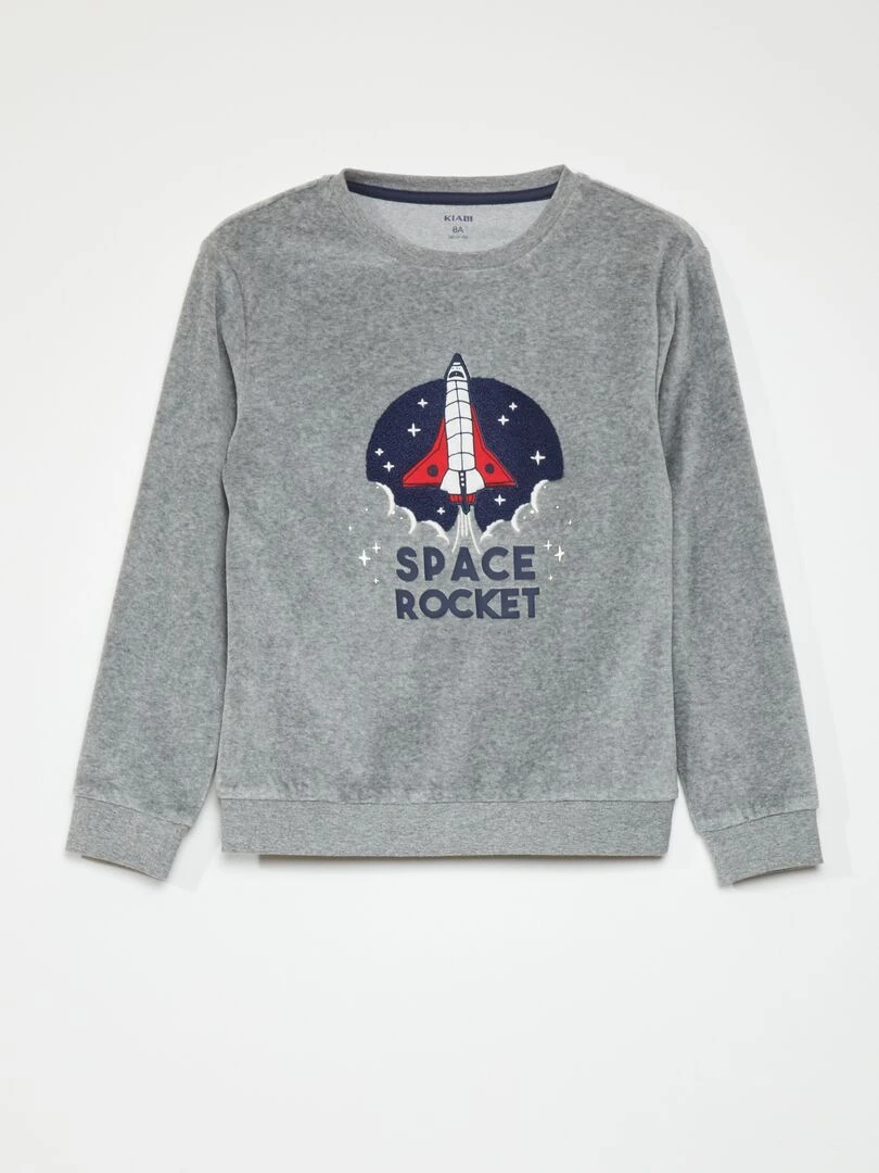 Pyjama le velours   2 pièces   Gris