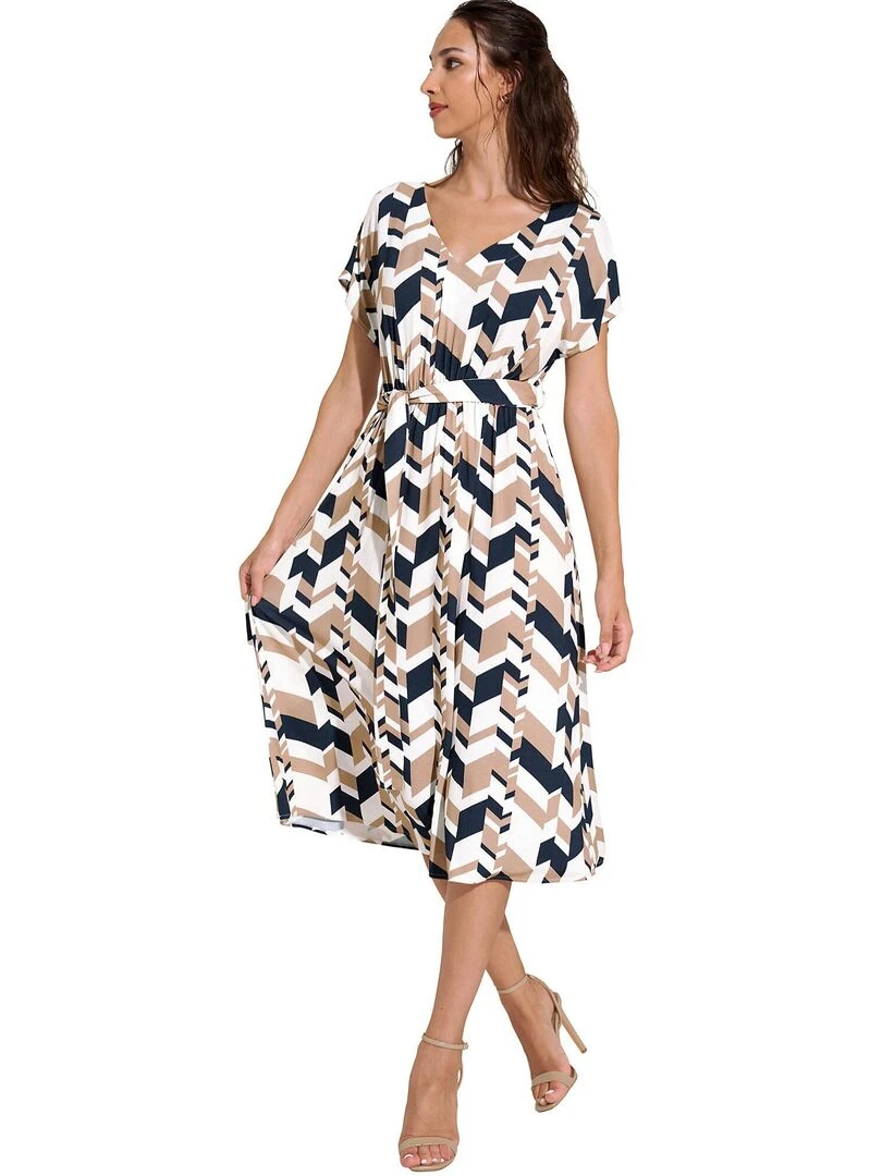 Robe longue estivale manches courtes Toulouse Bleu