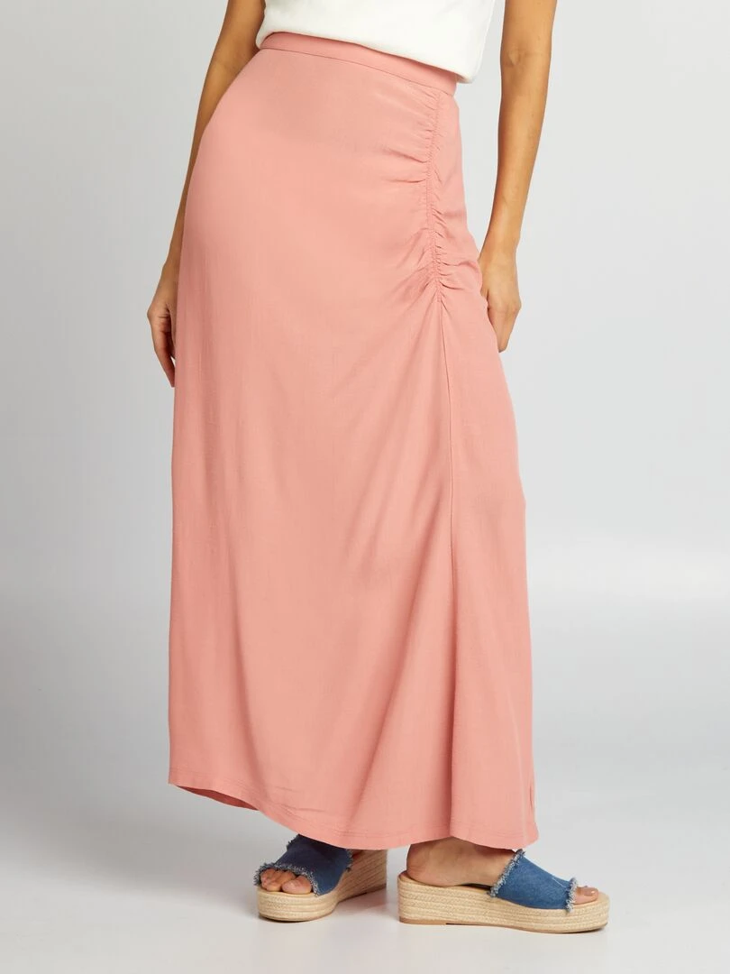 Jupe fluide crêpée   Rose