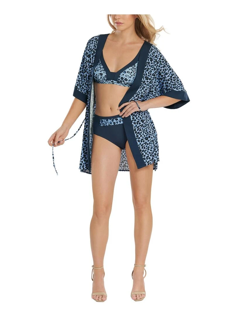 Caftan de plage ouvert Veracruz   Bleu