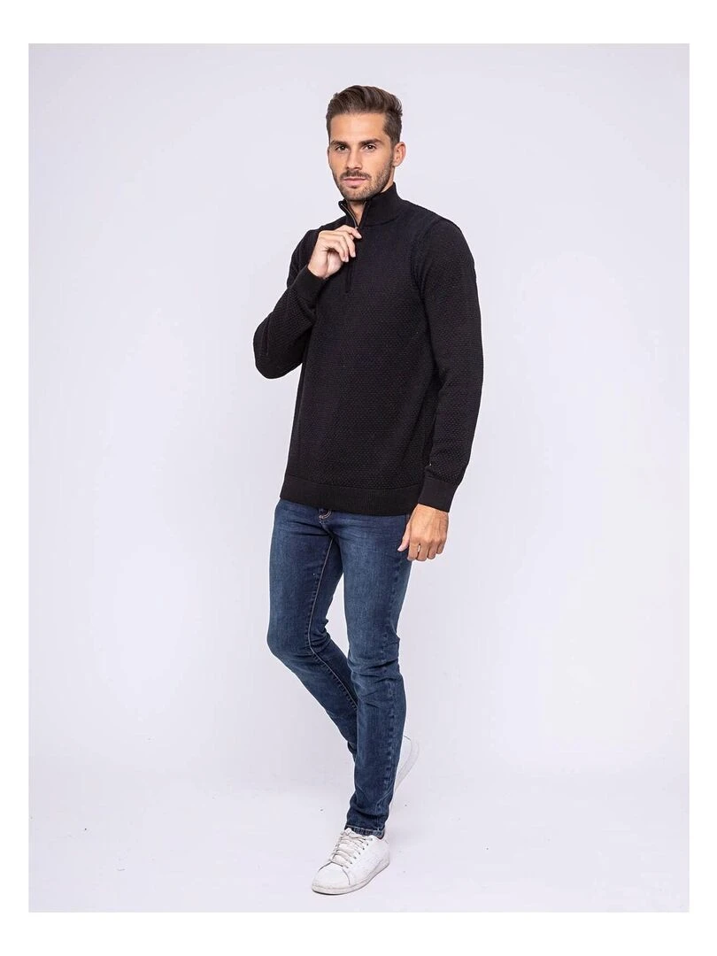 Pull col montant zippé LUMOSOL   Noir