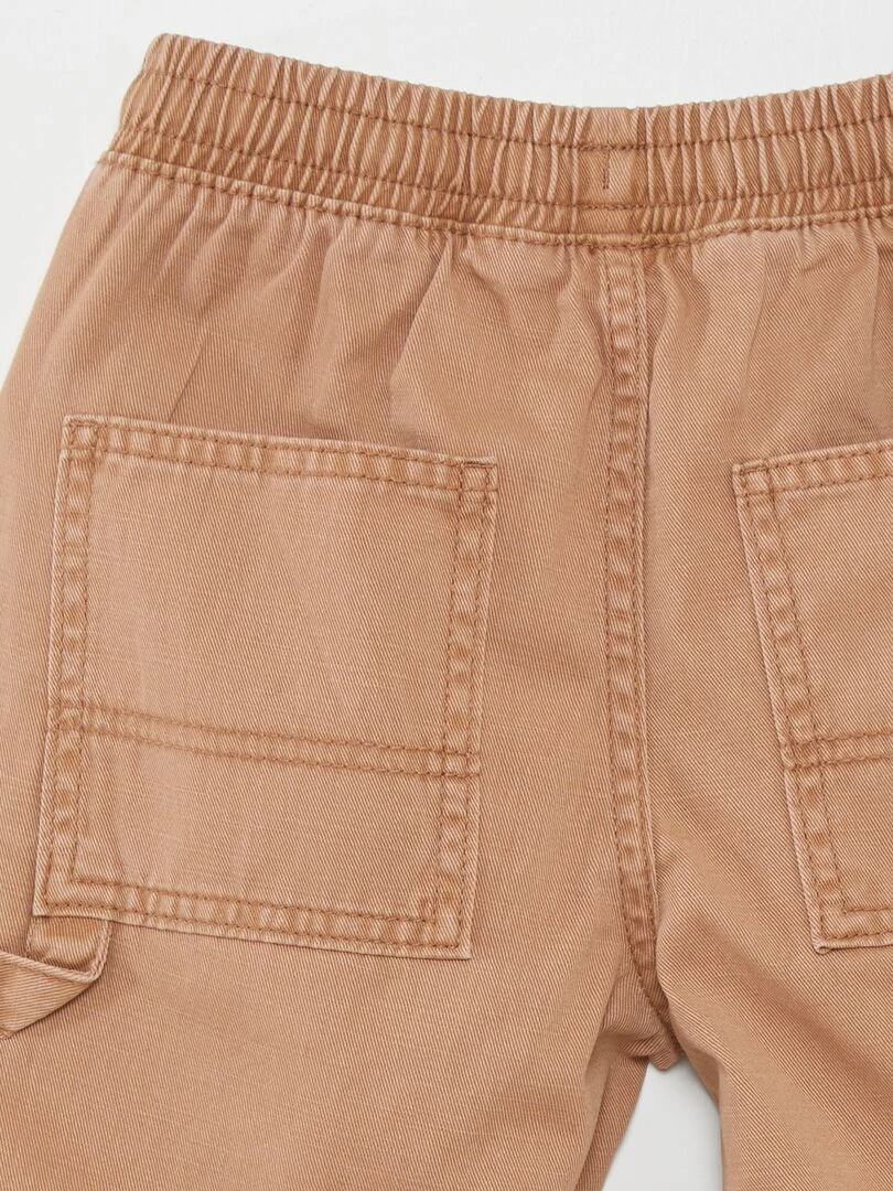 Short élastiqué façon denim   Camel