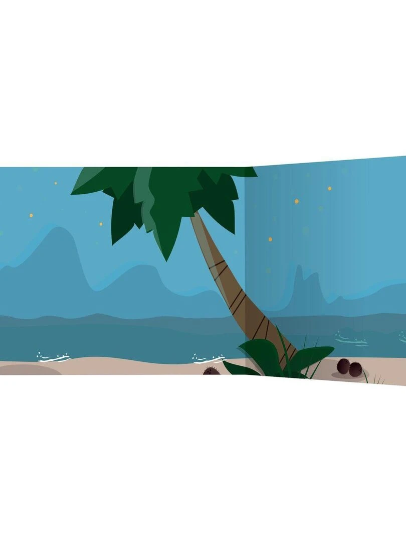 Scène à décorer pour enfants   L'île aux pirates   Stickers Puffies   N/A