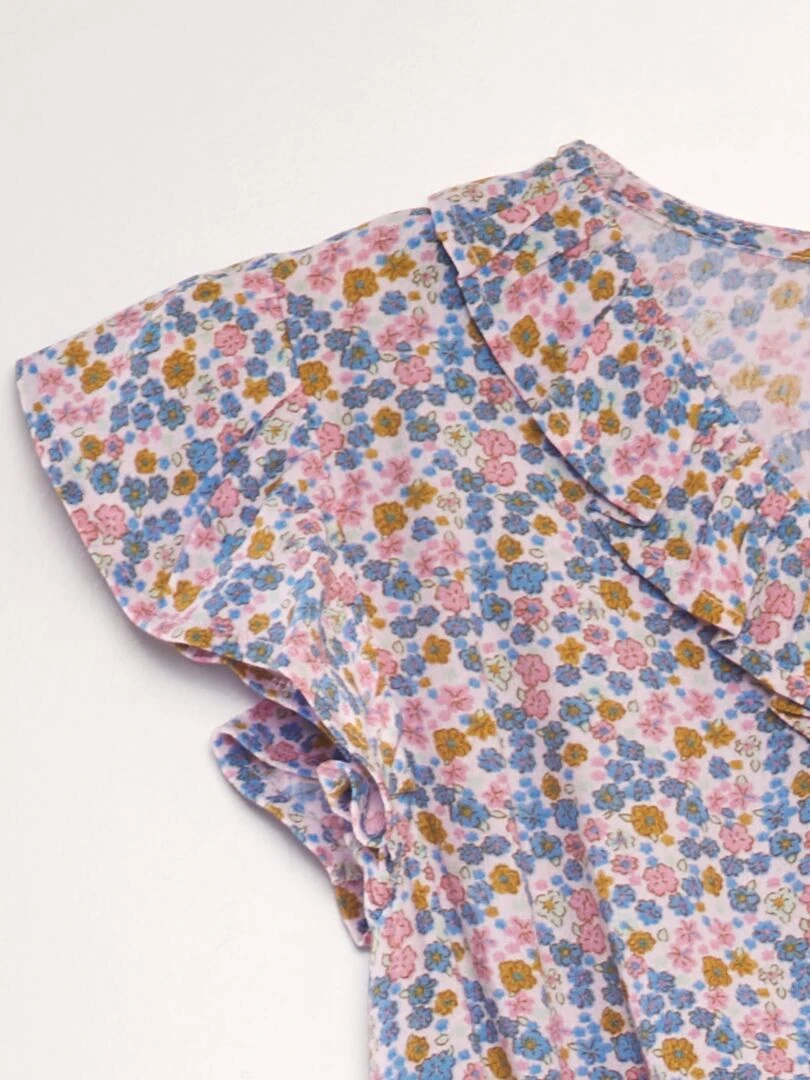 Robe à volants imprimée   Rose