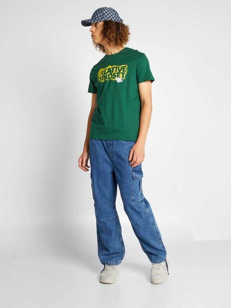 Tee shirt en jersey avec imprimé Vert
