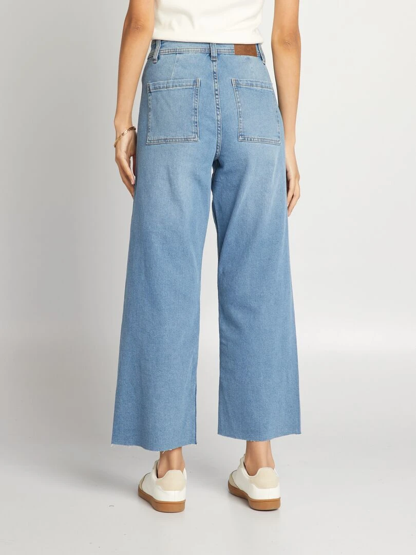 Jean wide leg à taile haute   Bleu