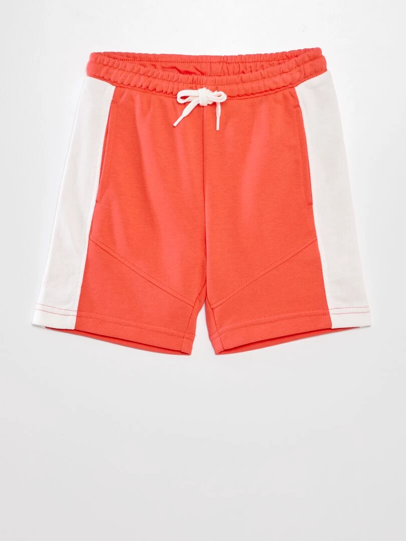 Short en molleton fin Rouge