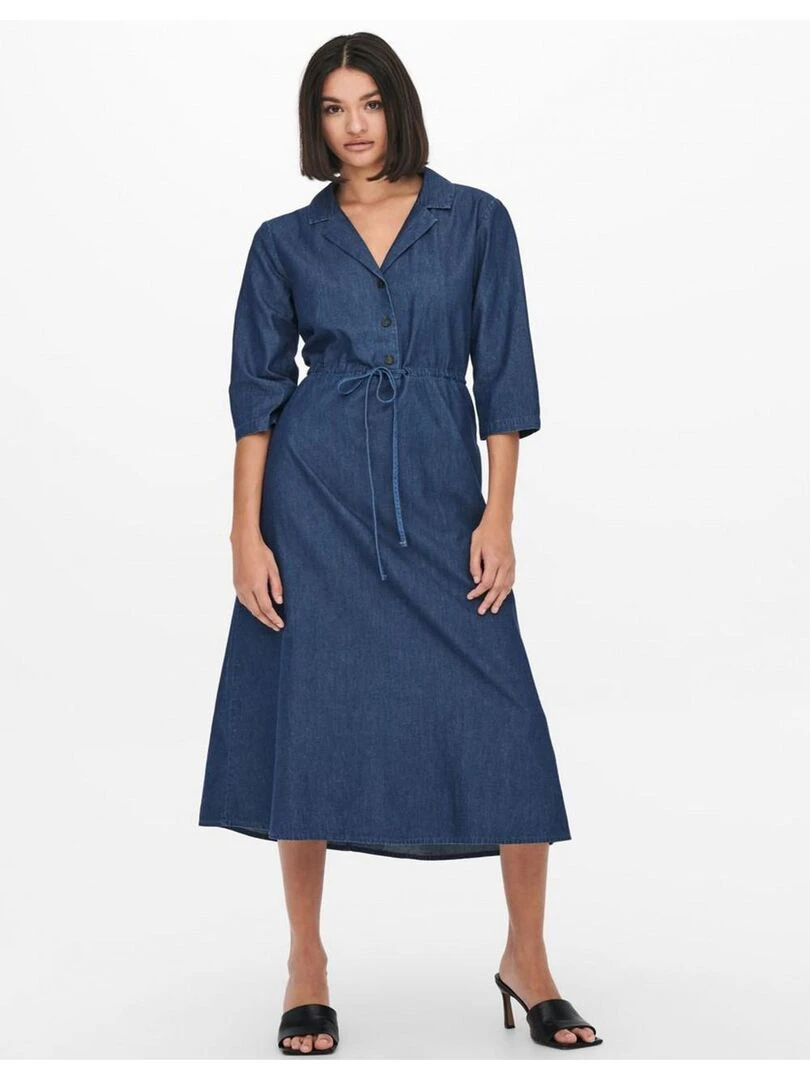 Robe longue en jeans Kebello   Bleu