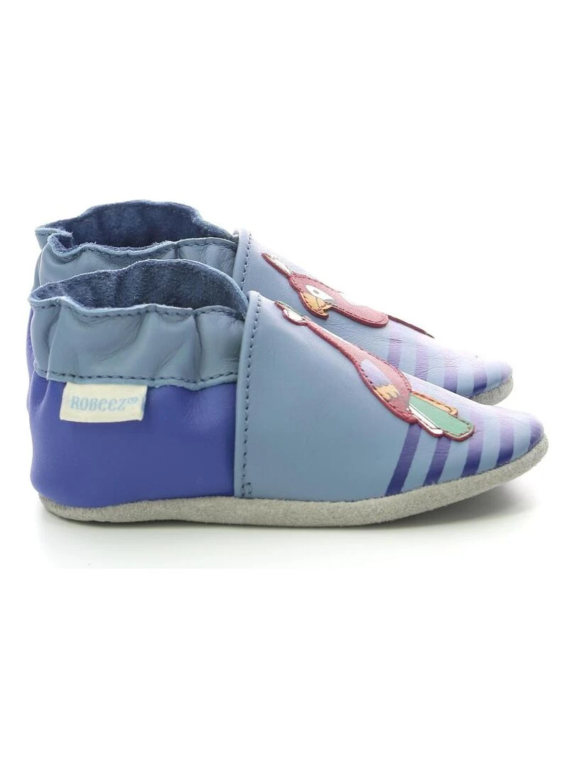 Chaussons Cuir Macao Parrot   Bleu