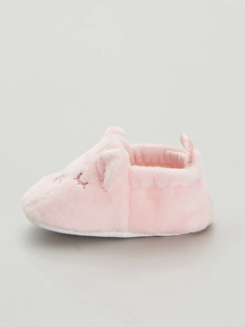 Chaussons bébé en velours   Rose