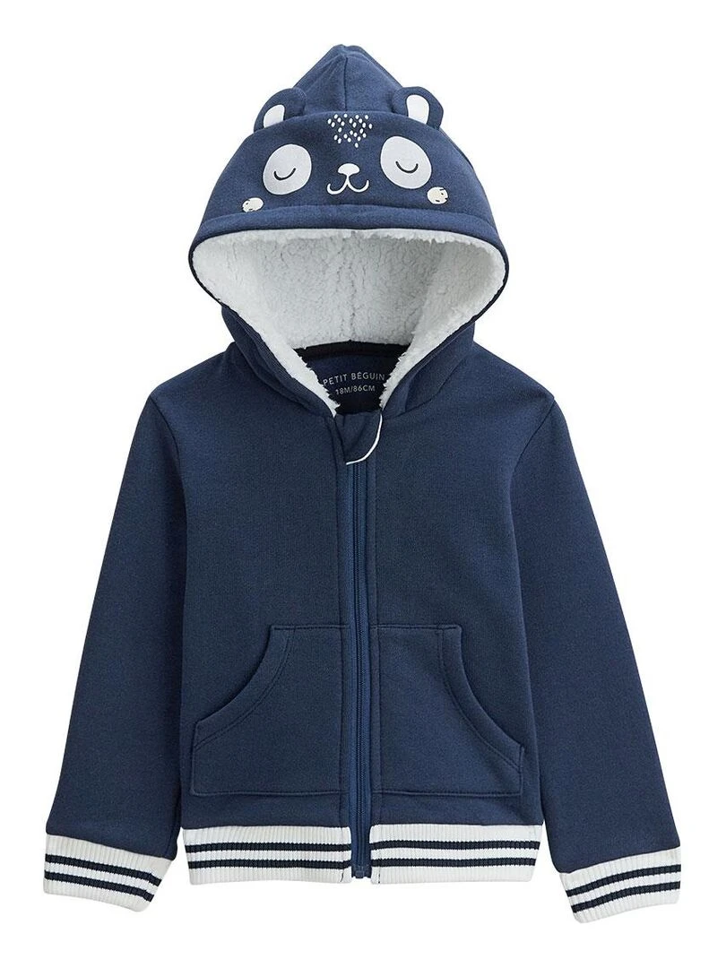 Sweat shirt à capuche bébé en molleton Tropic Moon Bleu