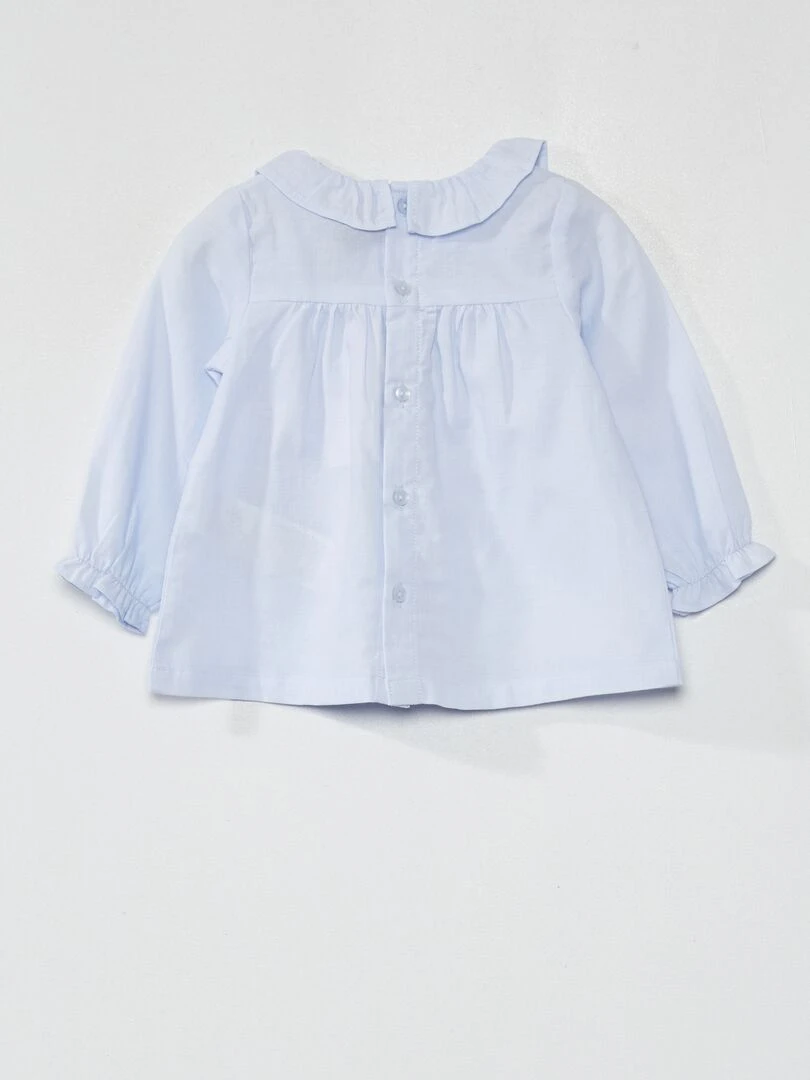 Blouse en voile de coton Bleu