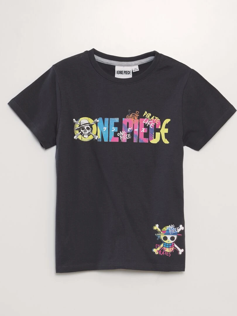 Pyjama court imprimé 'One Piece' 2 pièces Noir