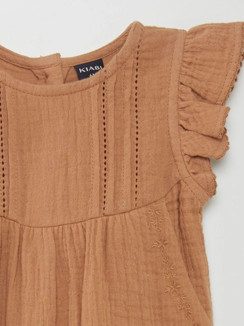 Combinaison en gaze de coton   Marron