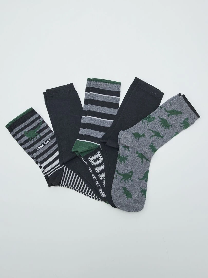 Not de 5 paires de chaussettes imprimées Noir
