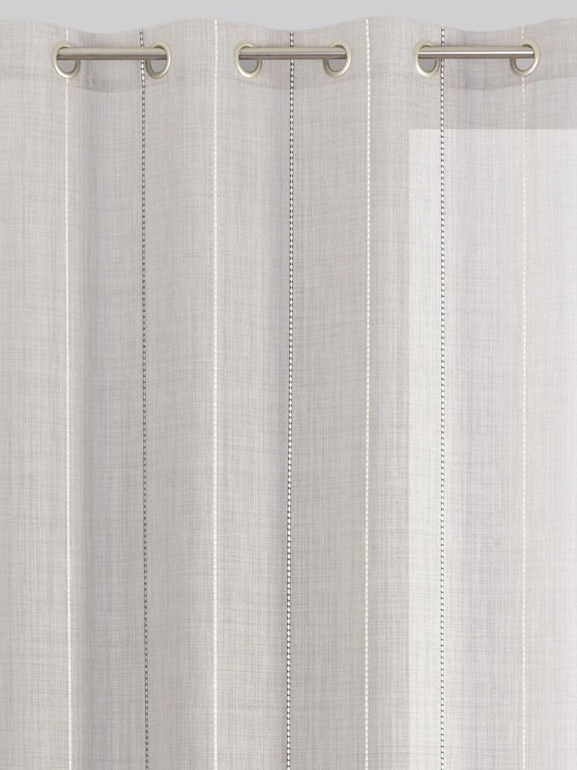 Voilage tamisant en étamine et jacquard   Gris clair