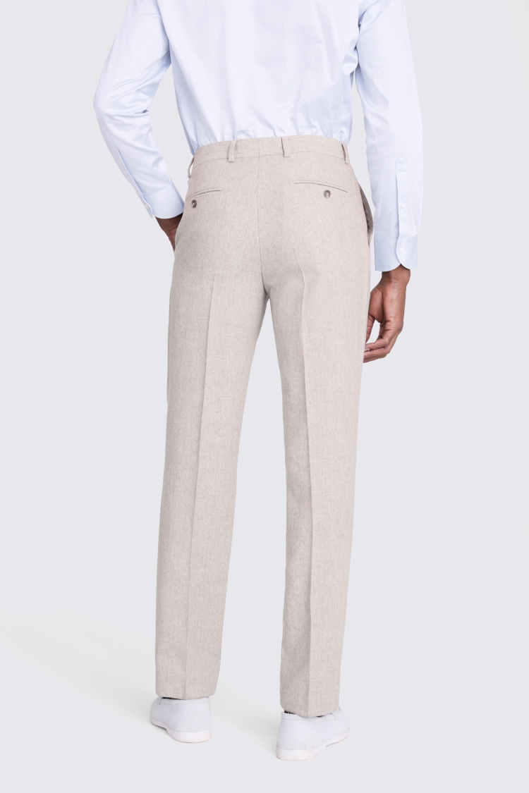Tailored Fit Light Grey Herringbone Trousers Buy Online at Moss