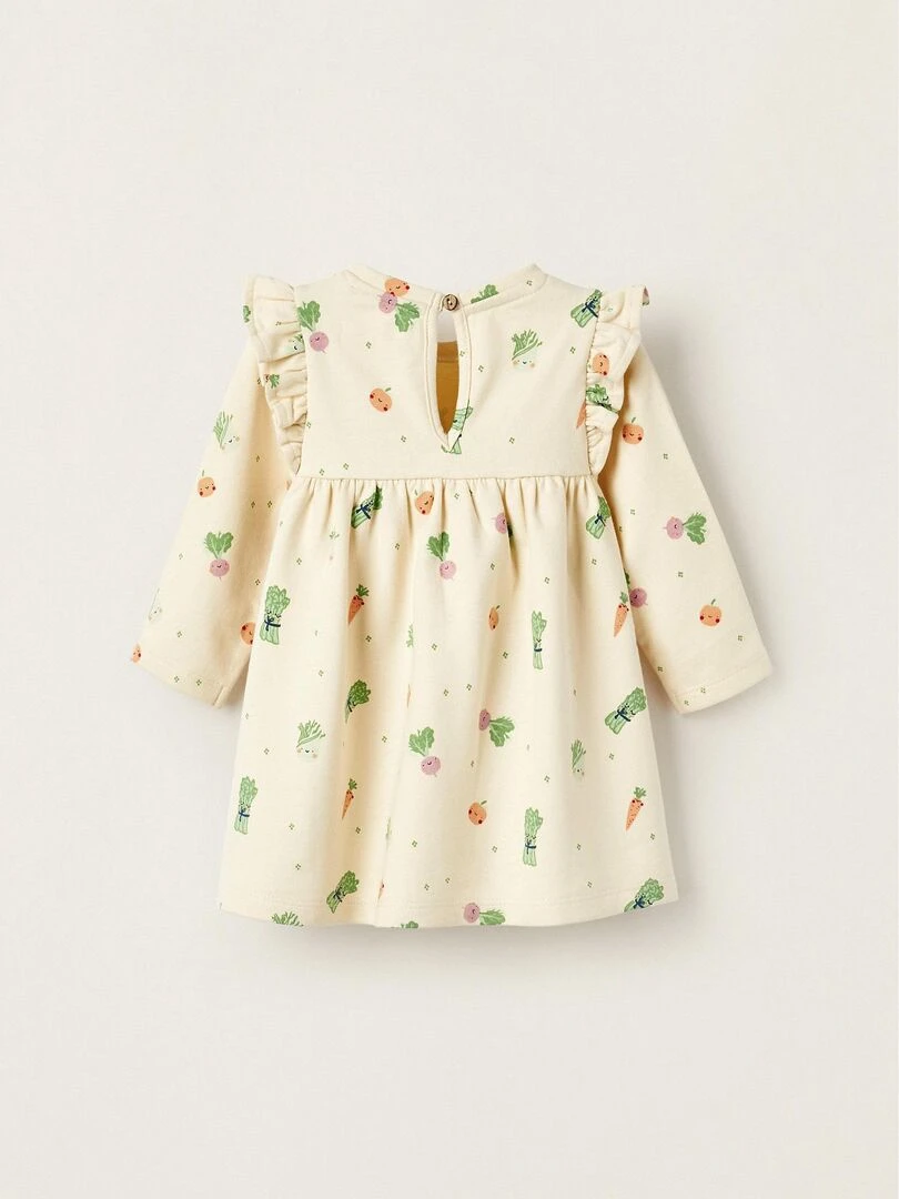 Robe à manches longues pour bébé fille 'Légumes' manches longues NATURE TAKEOVER Beige clair
