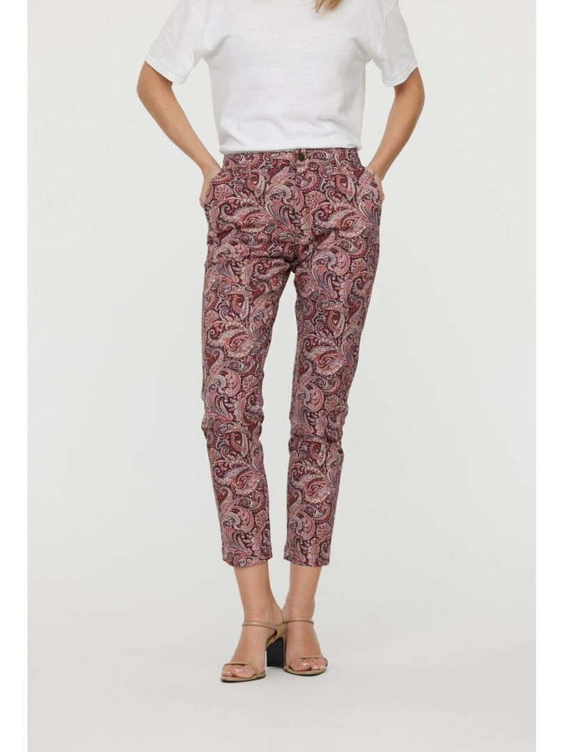 Lee Cooper Pantalon coton chino slim JEMILA Rouge brique