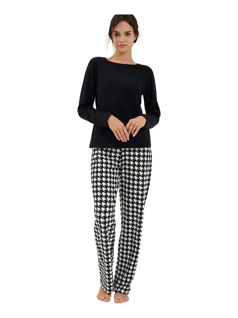 Haut pyjama manches longues Mia   Noir