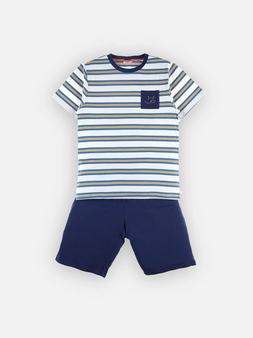Pyjama 2 pièces papa gris/bleu Noukie's Bleu