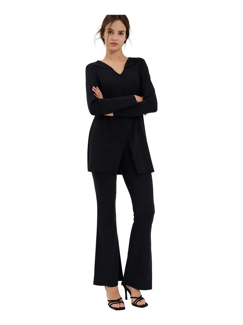 Haut pyjama tunique manches longues Mia   Noir