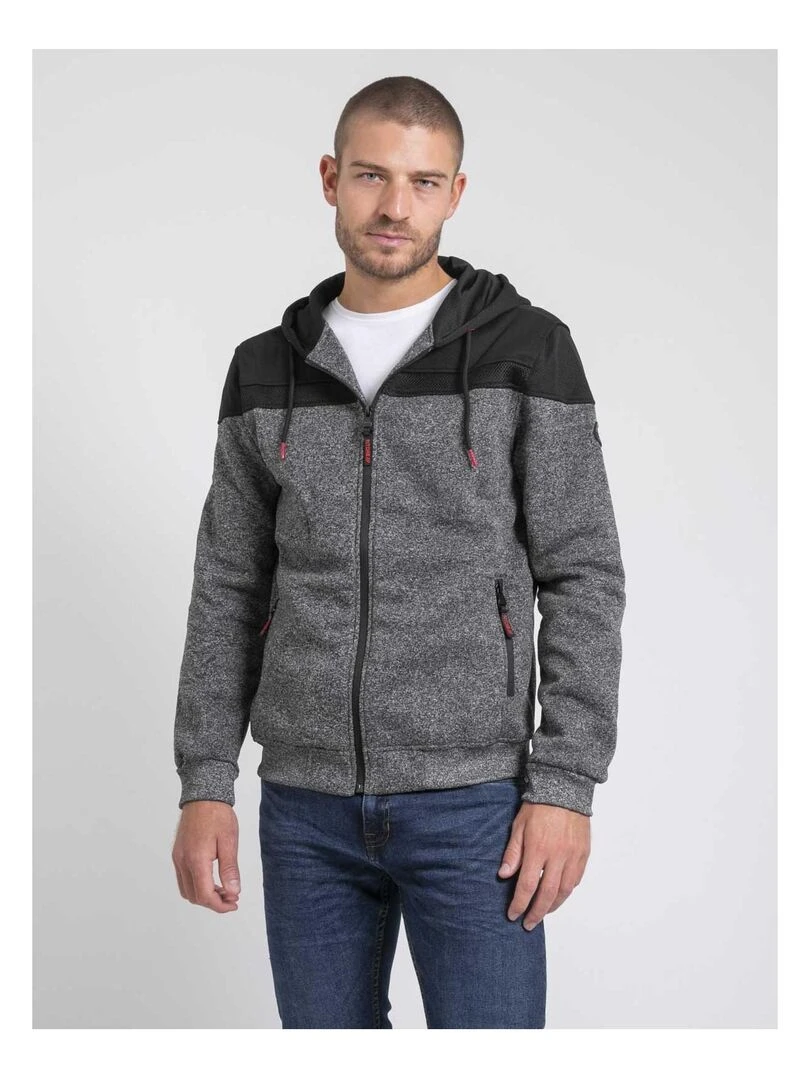 Sweat zippé capuche WILDOMAX gris anthracite