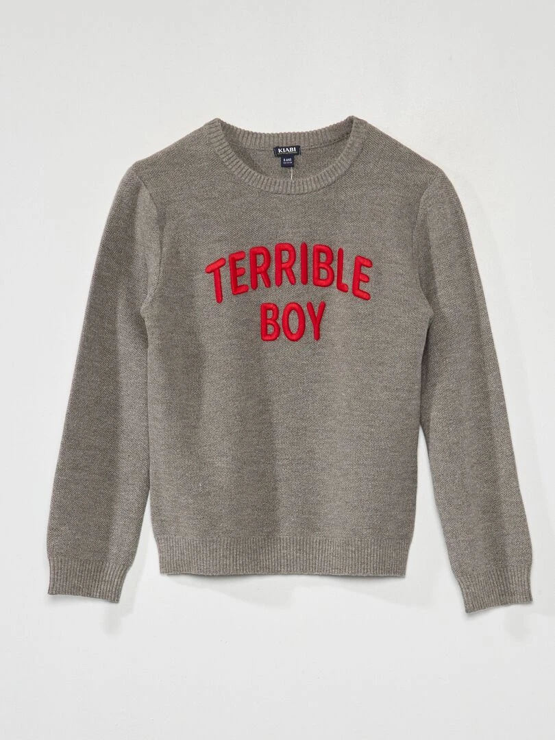 Pull en maille fantaisie Gris