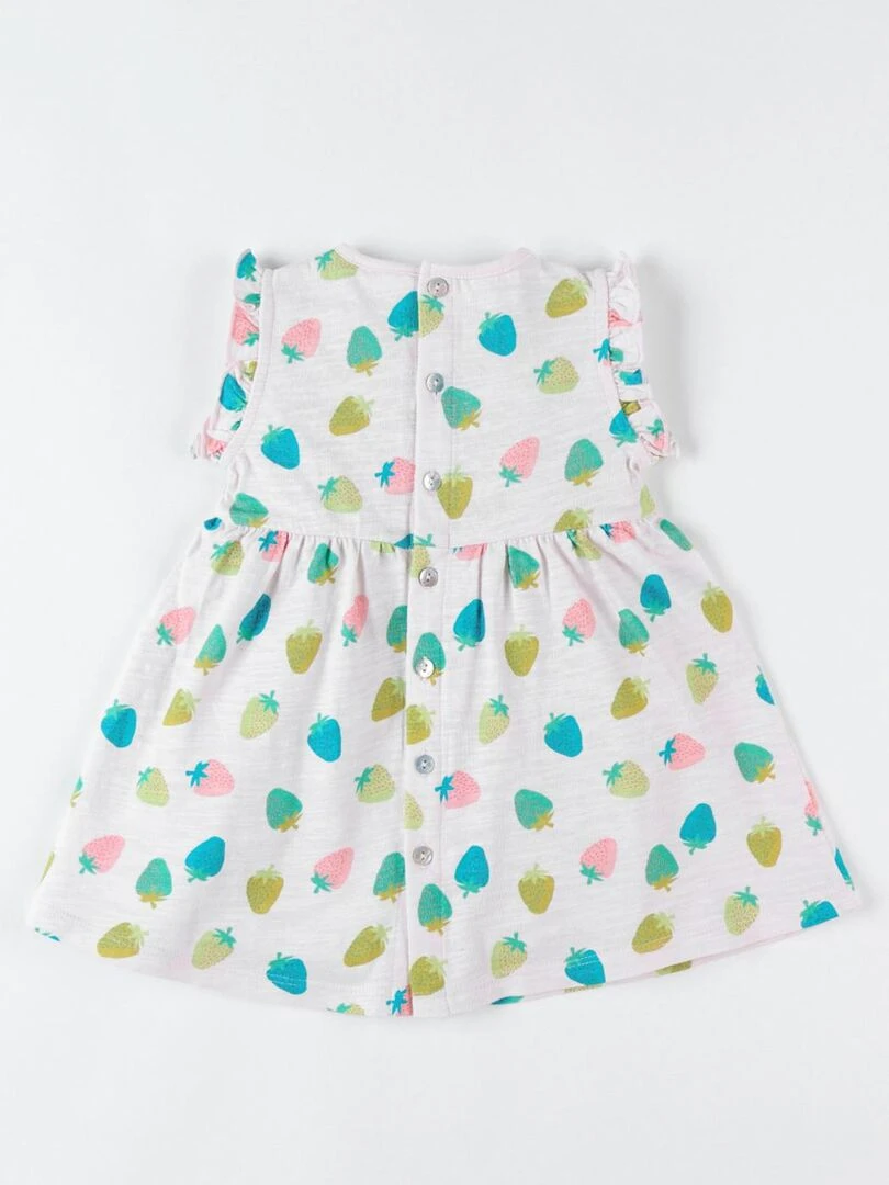 Robe à imprimé fraise multicolore Noukie's Blanc