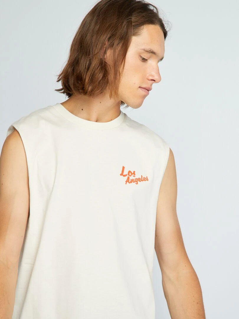 Débardeur large 'Los Angeles' Beige