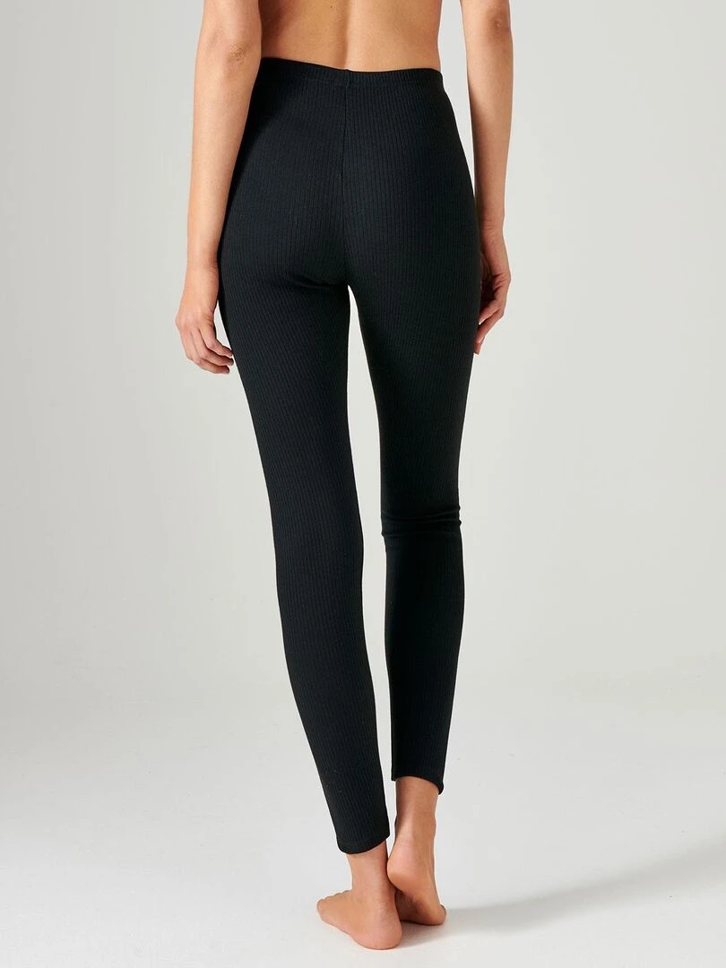 Caleçon long côte  côtes molletonnées Thermolactyl  chaleur Intense 4   Damart   Noir