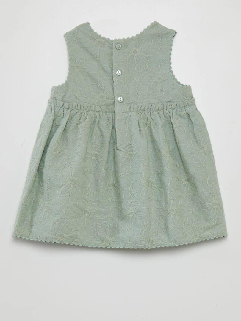 Robe en broderie anglaise Vert