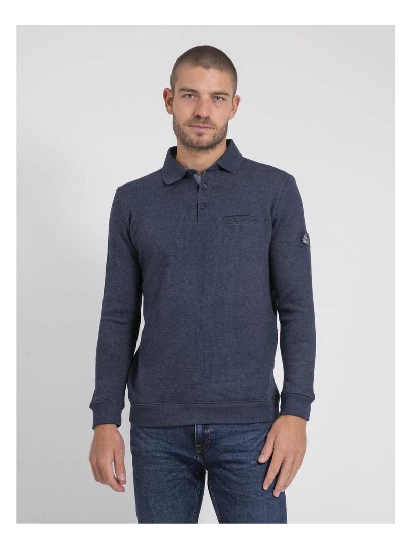 Sweat col polo WIREX Bleu marine