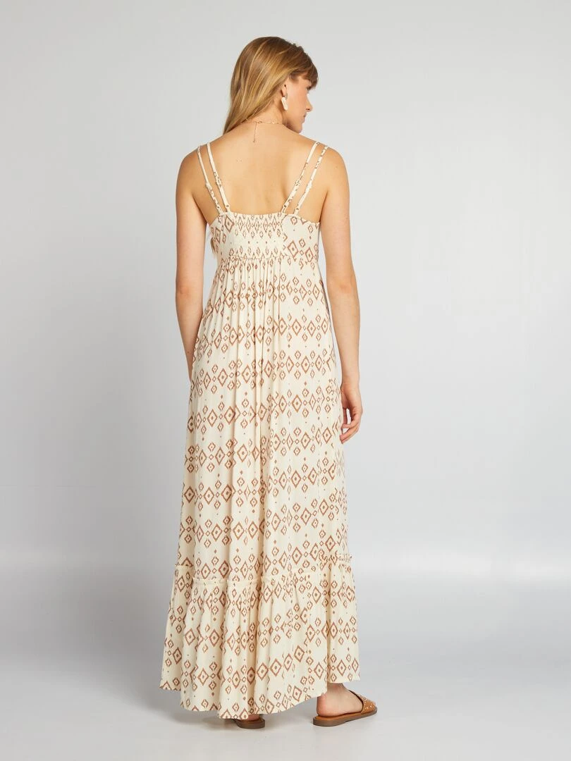 Robe longue imprimée   Marron