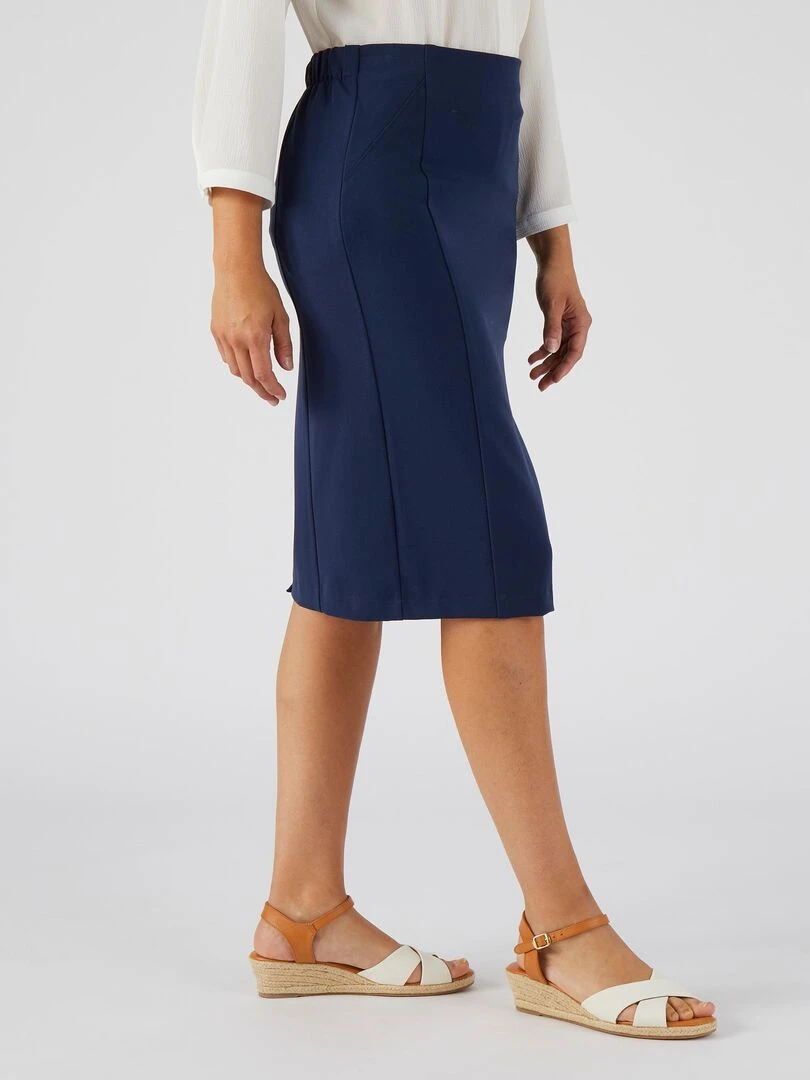 Jupe droite stretch Damart Bleu marine