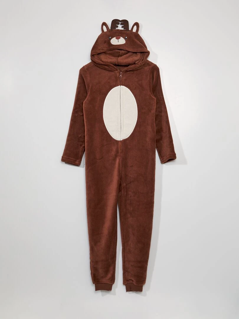 Combinaison en sherpa 'renne' de Noël   Marron
