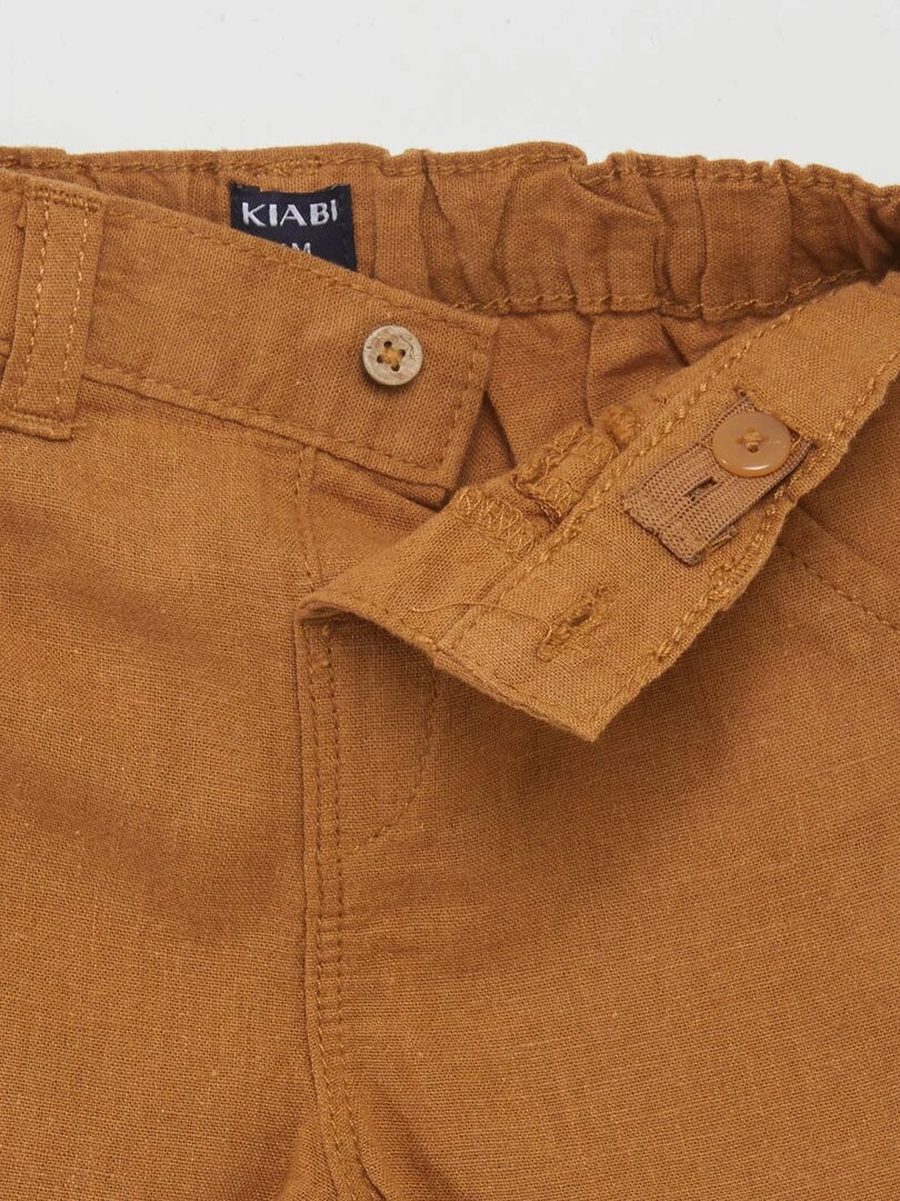 Short en lin mélangé   Marron