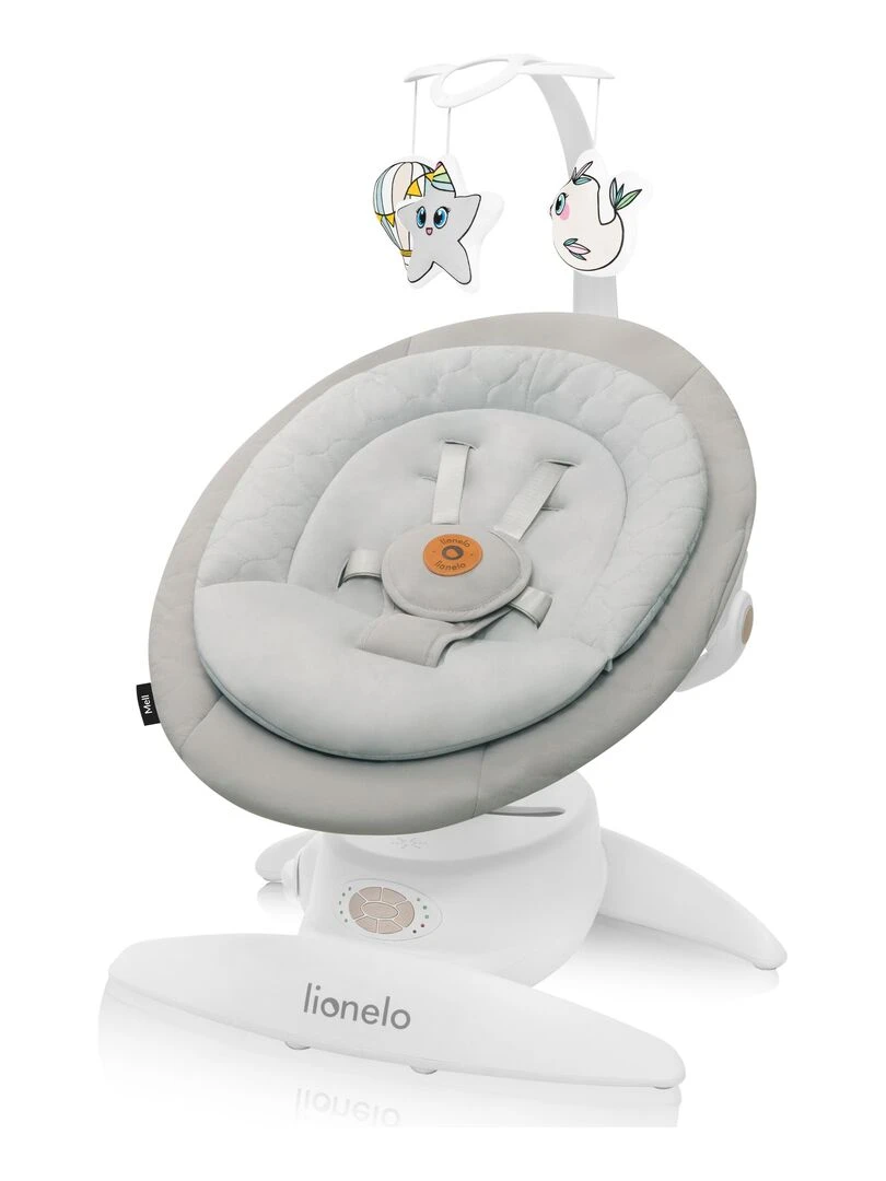 LIONELO Mell Balancelle bébé 360° 12 mélodies 6 modes Télécommande Bluetooth Beige