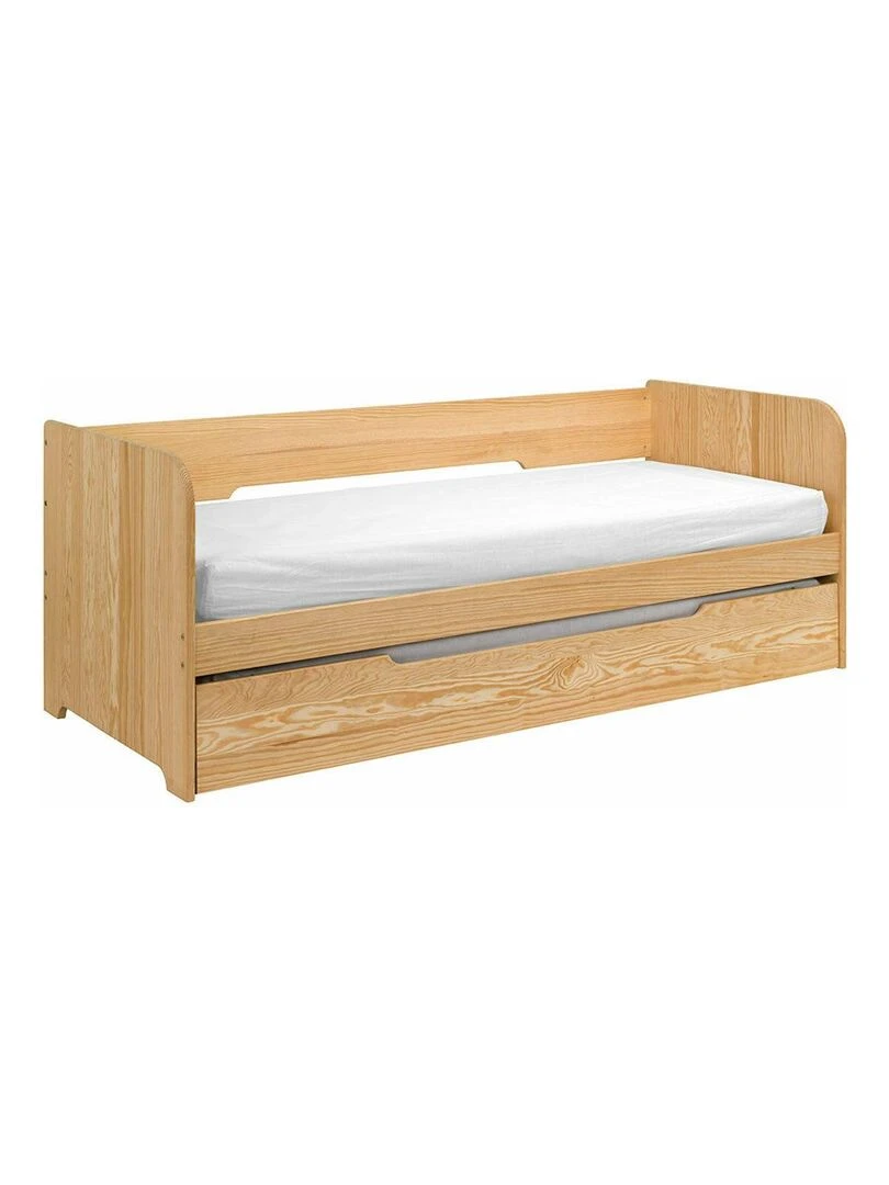 Pack lit gigogne avec 2 matelas Java AKITEN RETAIL Marron