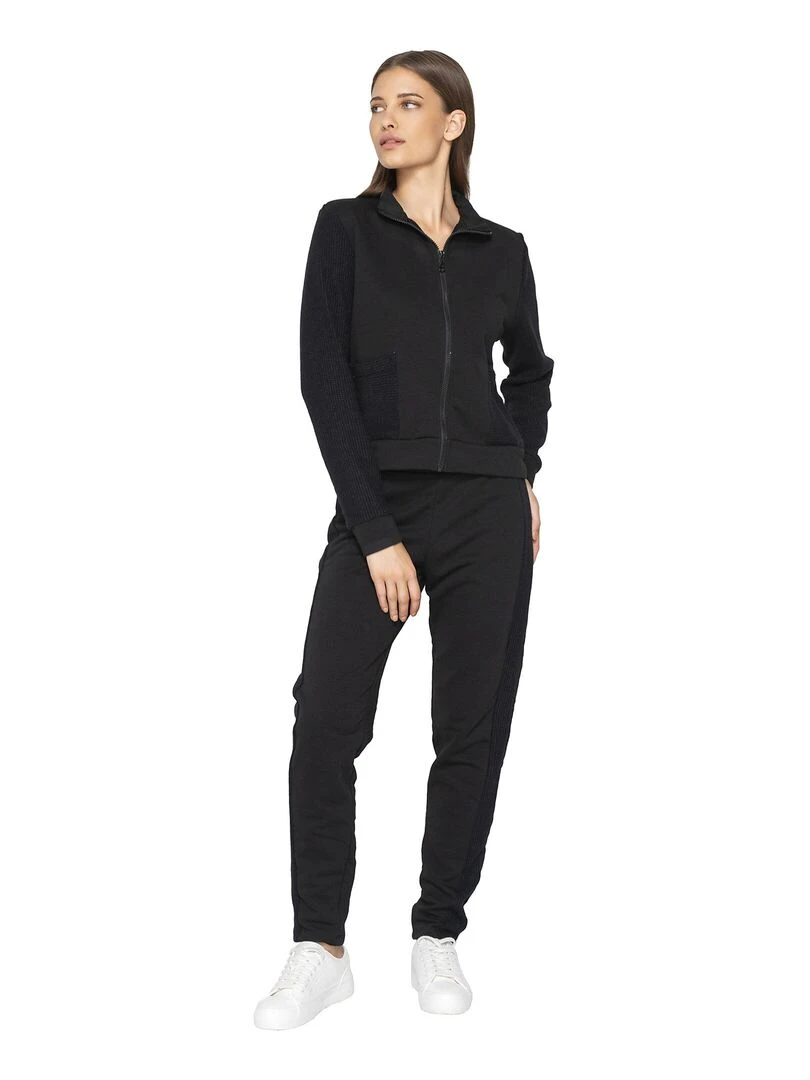 Sweat zippé à manches longues Sweetened   Noir