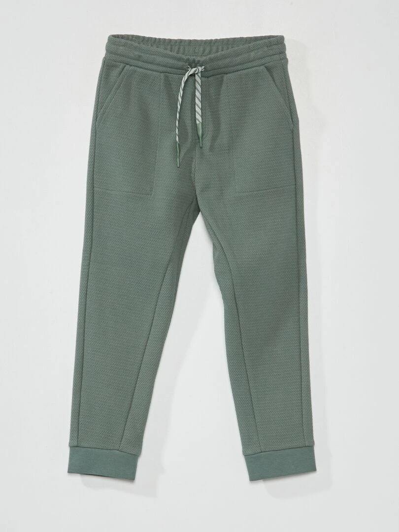 Pantalon de jogging en piqué de coton Coupe + confortabe Vert