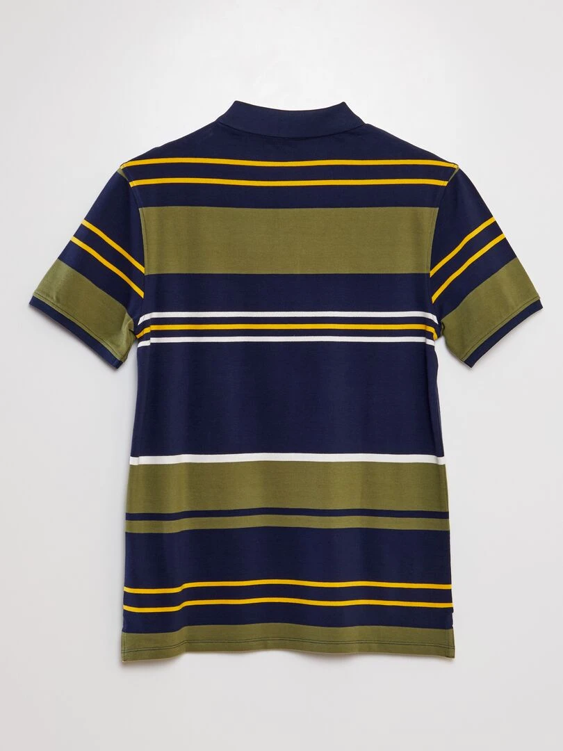 Polo en piqué de coton Vert/bleu